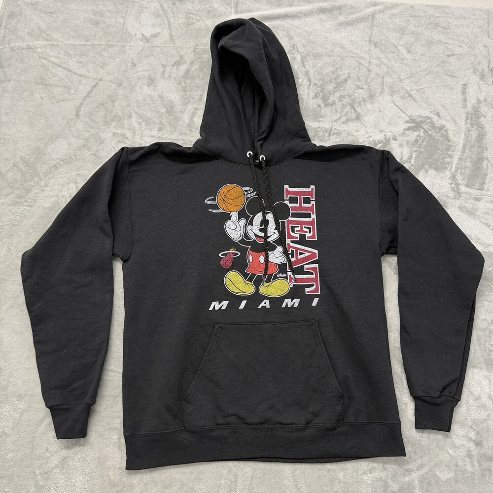 Disney x Junk Food Miami Heat Mickey Mouse Pullover Hoodie Black Men's Medium